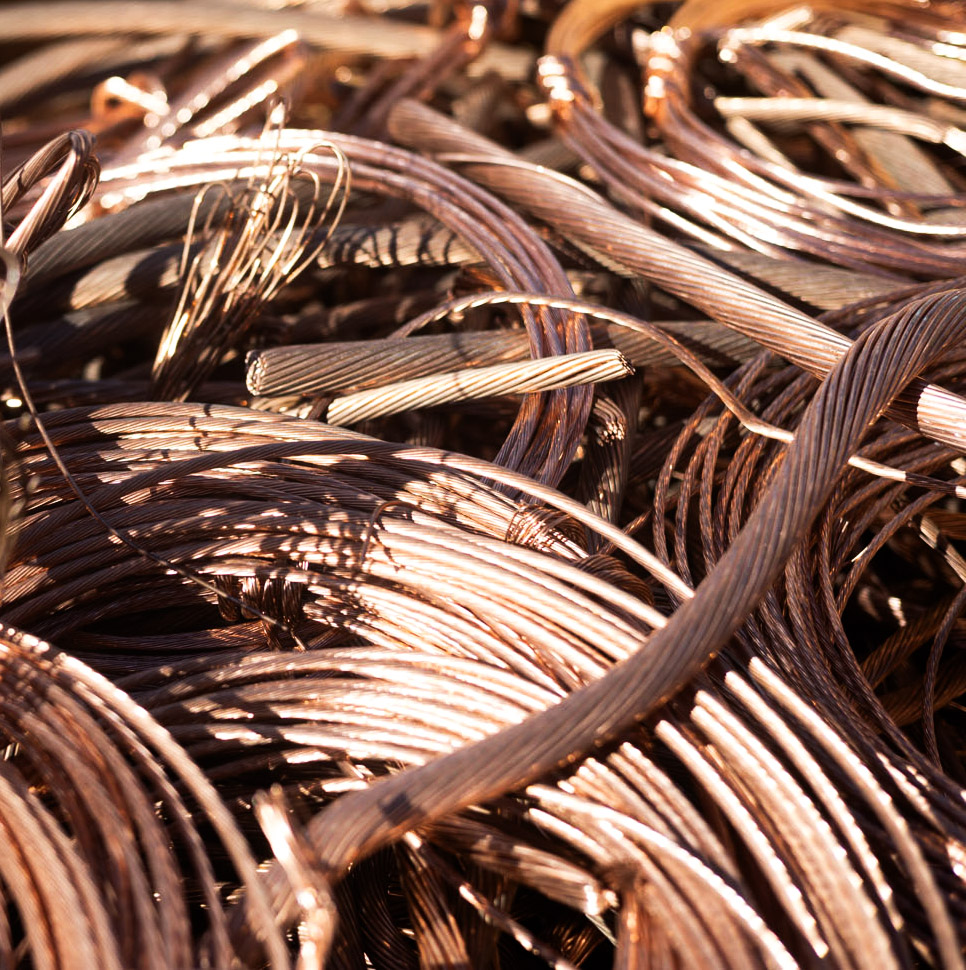 Stripped copper wire bundled together